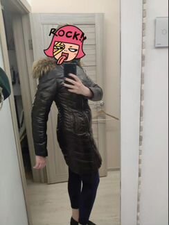 Кожаный пуховик