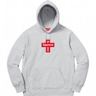 Supreme cross logo grey L толстовка