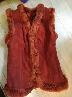 Безрукавка меховой жилет Натуральный мех Ручная ра