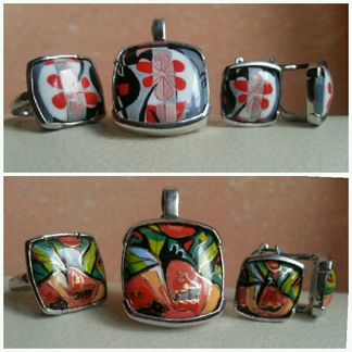 Серебро с эмалью, позолота, остатки