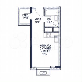Апартаменты-студия, 22.1 м², 5/22 эт.