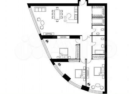 3-к квартира, 166.9 м², 45/56 эт.