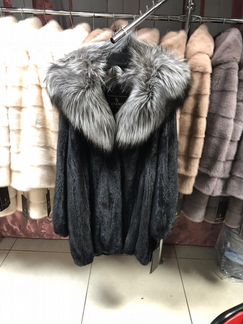 Шуба из норки. Баллон. Капюшон
