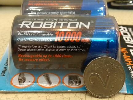 NiMH аккумулятор D/HR20 Robiton 10000mAh 1.2V