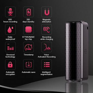Диктофон мини скрытый до 600 часов Новый