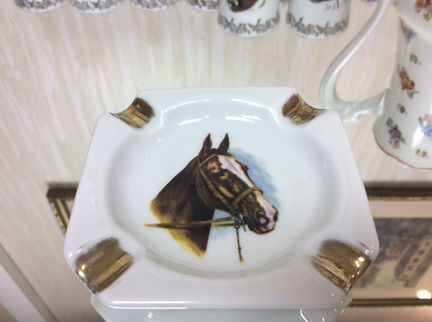 Лошадь конь винтаж антитик Лимож Limoges Франция