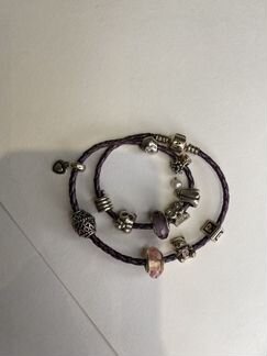 Длинный Фиолетовый браслет Пандора