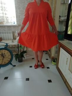 Платье бохо хлопок шикарное 50-52