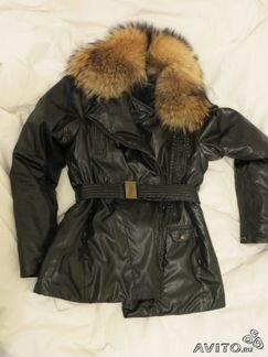 Зимняя - осеняя куртка женская с енотом