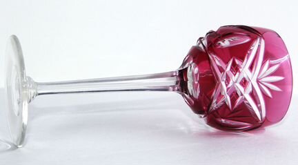 Бокал фужер цветной хрусталь рубин розовый 19см