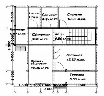 Дом из бруса 9х9 двухэтажный