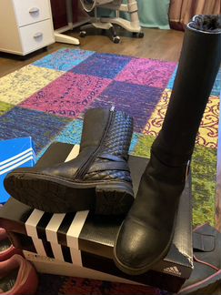 Сапоги зимние, кожаные, 35 размер