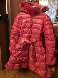 Пальто пуховое Италия на девочку 10-12 лет
