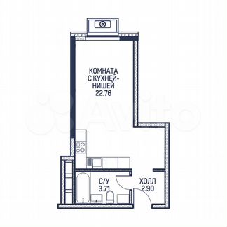 Квартира-студия, 30.2 м², 4/22 эт.
