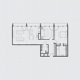 2-к апартаменты, 96.3 м², 9/12 эт.