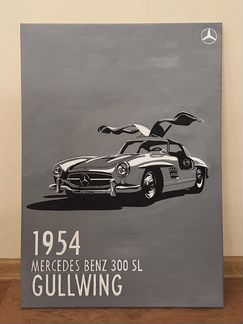 Картина для фанатов автомобиль Mercedes Benz 300Sl