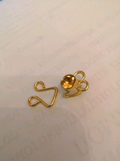 Застежка крючок декоративный со стразами 5 шт