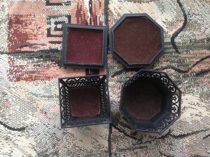 Шкатулки СССР, пластмасса, ручная роспись