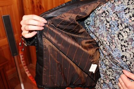 Куртка кожаная (Турция) воротник волк