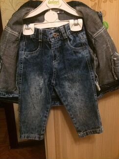 Новый джинсовый костюм 80 размер