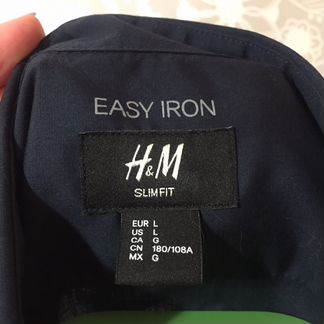 H&M рубашка мужская темно-синяя L