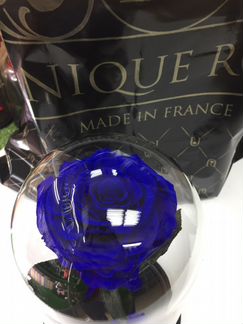 Роза в колбе Синяя аквамарин