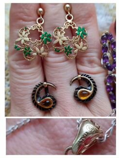 Серебрянные украшения цепь кольцо серьги подвеска