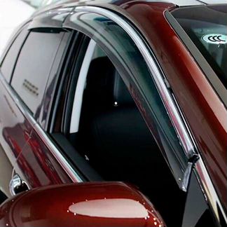 Дефлекторы Nissan Terrano хром нержавеющий молдинг