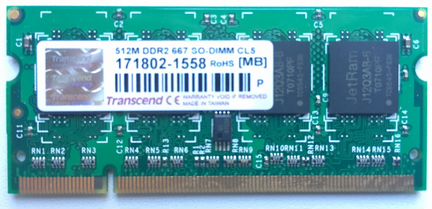 Модули памяти 256 и 512 MB для ноутбуков