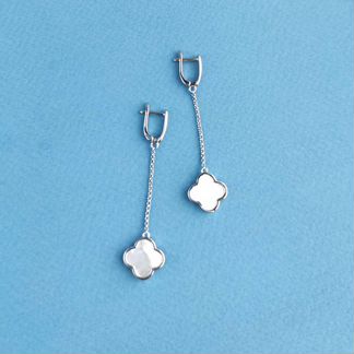 Серьги перламутр цепочка длинные