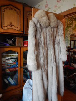 Шуба из песца длинная