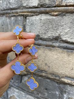 Серьги подвеска кольцо браслет Van Cleef новые