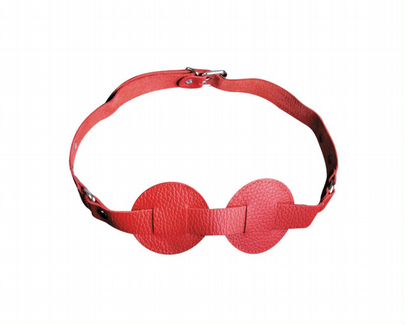 Маска на глаза кожаная красная