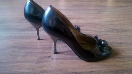 Туфли кожаные BerConty серо-перламутровые