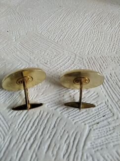 Запонки с агатом, винтаж, Германия