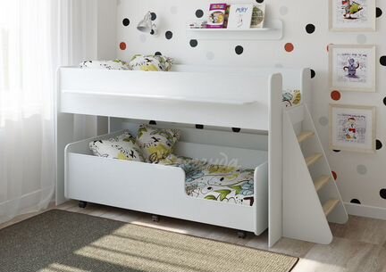 Двухъярусная кровать Легенда 23.3 Белая