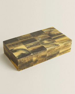 Zara Home новая шкатулка из дерева и смолы