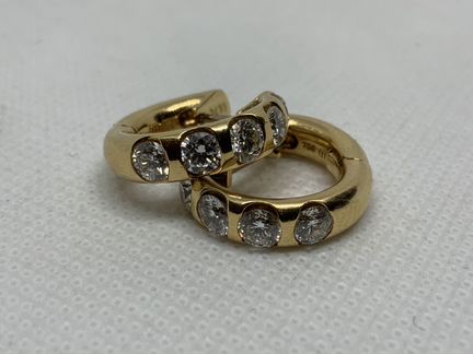 Серьги Wempe желтое золото/бриллианты 15г/2,5кр
