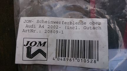Реснички JOM на фары Audi A4 после 2002г