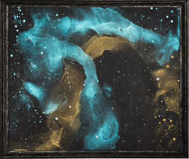 Картина абстракция Andromeda black, черный космос
