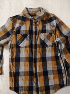 Цветные клетчатые рубашки х/б на рост 144-155