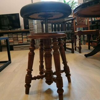 Антикварный винтовой стул для рояля/пианино