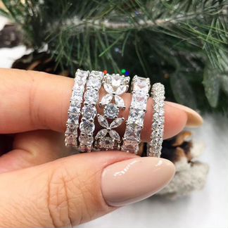 Кольцо Tiffany новое серебро дорожка