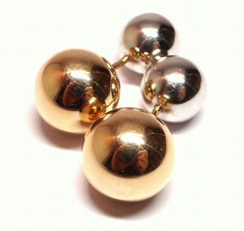 Крупные золотые серьги шары 585 пробы